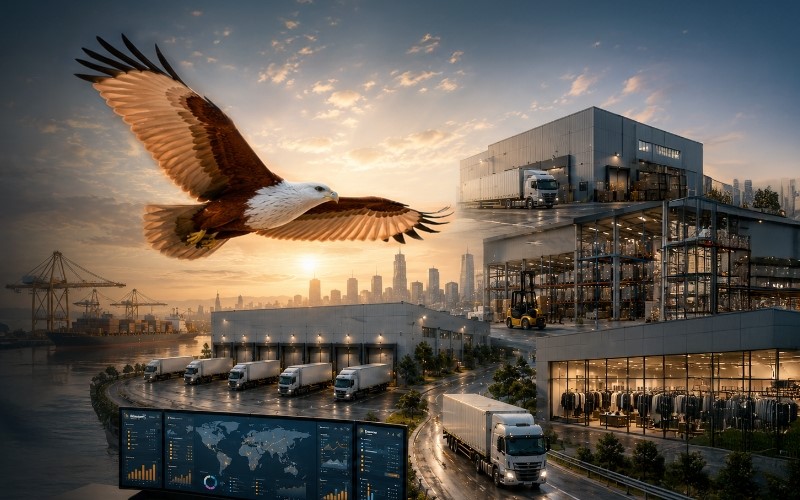 Garuda Vigil visual representing connected enterprise and logistics operations