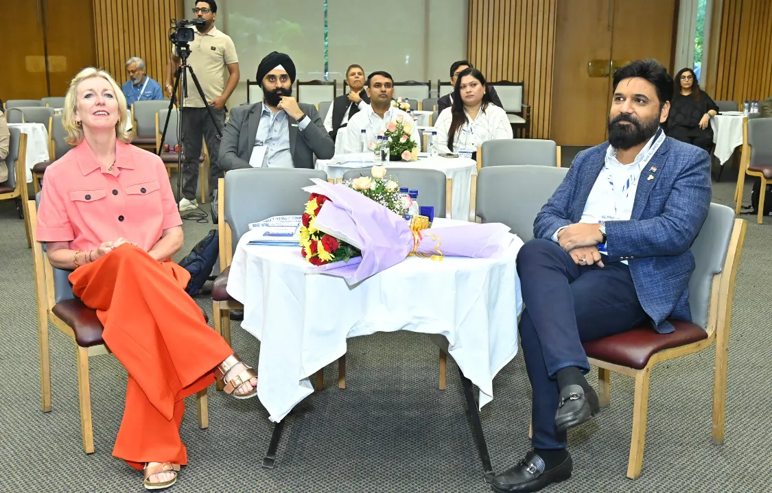 Aileen Ryan and Ashim Ashok Patil attending the industry session at RAIN in Action 2026 in New Delhi.